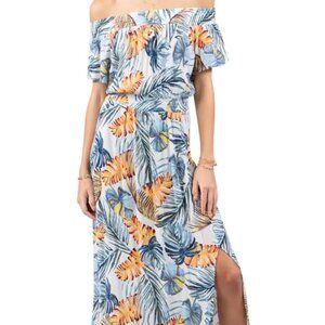 Rip Curl Sayulita Off The Shoulder Maxi Dress Size Small